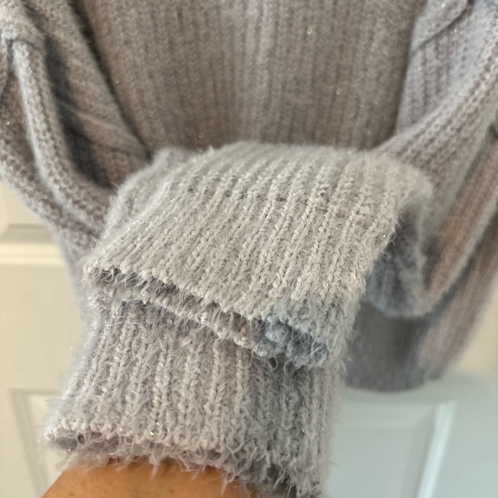 NWT- RSQ Crop Lurex Pullover Knit Sweater - Picture 12 of 14